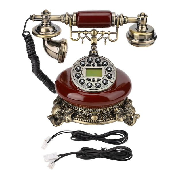 Teléfono antiguo, teléfono fijo vintage con sistema dual FSK/DTMF, pantalla  de identificación de llamadas, teléfono con cable retro, el mejor regalo