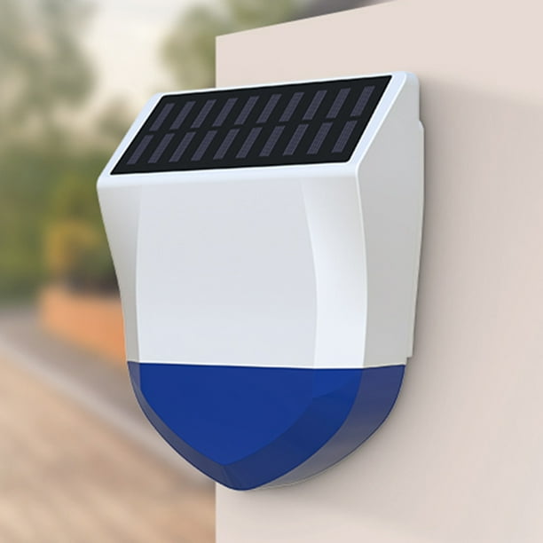 Alarma De Sirena Exterior Wifi Sirena solar inteligente para exteriores  IPX5 Sensor de sirena de alarma con luz de sonido para exteriores a prueba  de agua