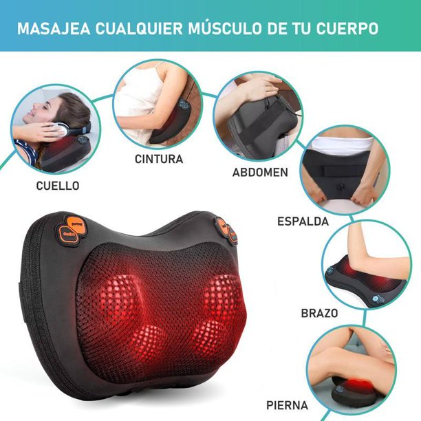 Cojín de Masaje Eléctrico Masajeador Almohada Masajeador Shiatsu con 3  Niveles de Tejidos para Cuello Hombros Espalda Piernas Pies Alivio del  Dolor Muscular para Oficina Hogar : : Salud y cuidado personal