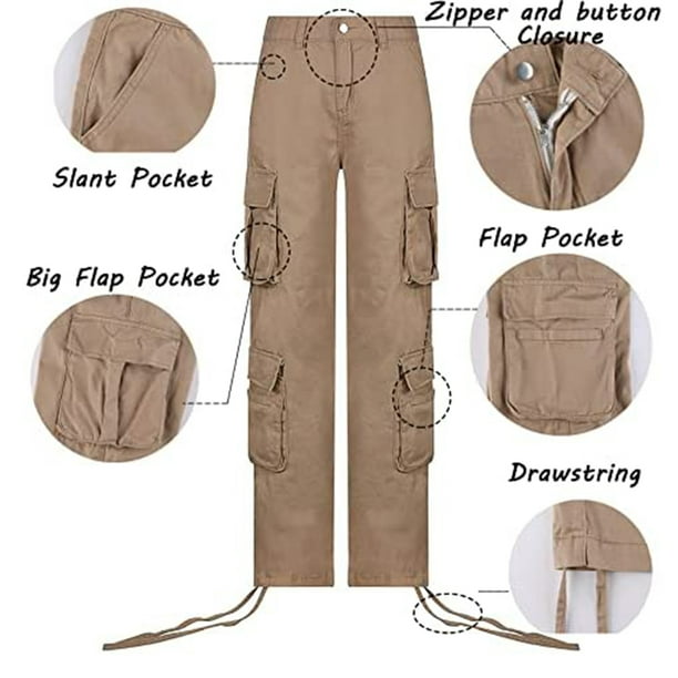 Pantalones femeninos American Street Cargo Pantalones Casual Vintage Simple  para la playa al aire libre FLhrweasw Para estrenar