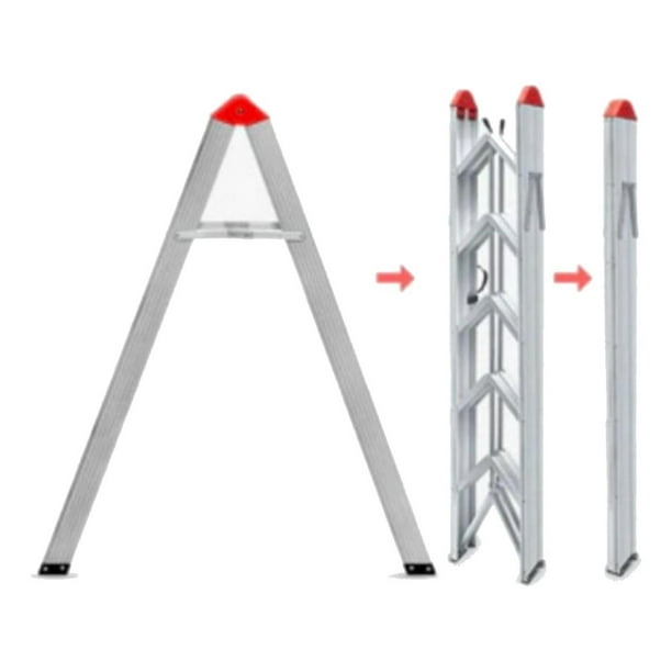 Escalera plegable de aluminio 4 x 4 peldaños Prime DLM404, Materiales De  Construcción