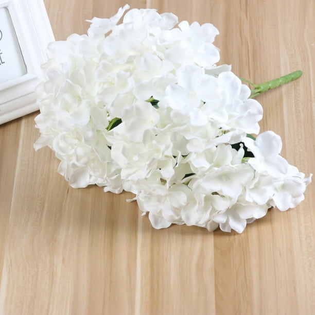 1 pieza de hortensias artificiales blancas, arreglos florales de