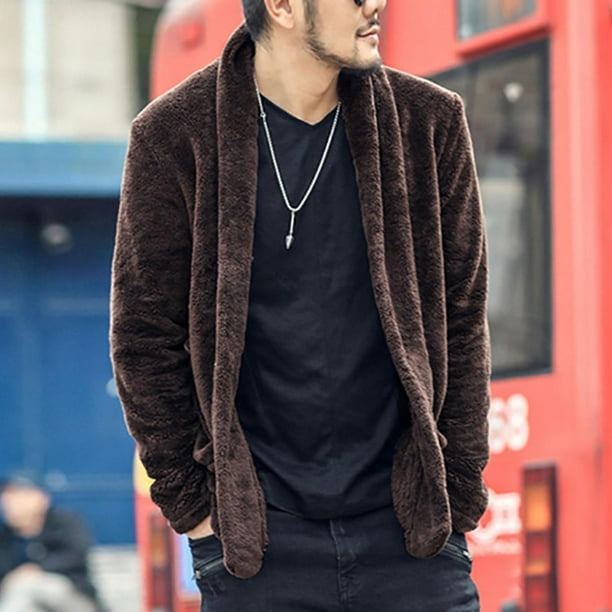 Chaqueta cálida invierno moda para hombre, cárdigan de felpa, abrigo cálido para hombre po3321 | Walmart en línea