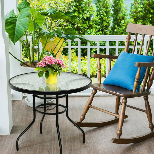 Mesa terraza redonda Mesa exterior con agujero para sombrilla Mesita café  jardín