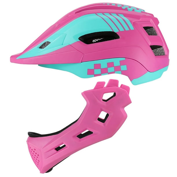 Equipo de ciclismo Casco de cara completa para bicicleta para niños, casco  de seguridad para montar en patineta, casco deportivo, protector de cabeza  con luz trasera y mentón desmontable Irfora Equipo de