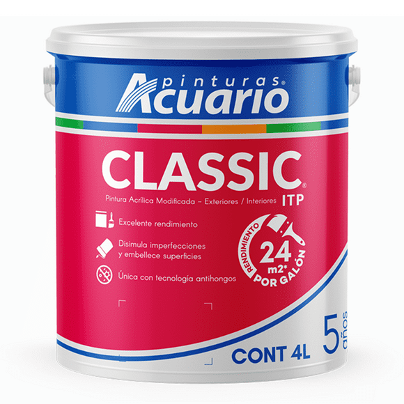 pintura blanca pinturas acuario classic 5 años 4 litros