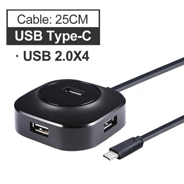 Hub multipuerto USB 3,0, divisor múltiple de 4 puertos, 3,0, 2,0
