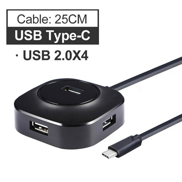 Adaptador Hub Tipo C a USB 3.0 4 Puertos PC Laptop y Android