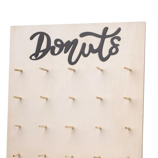 Soporte de pared para donuts para primera : tablero de soporte para donuts  reutilizable para exhibir donuts, decoración para fiestas de crecimien , de  45x38cm BLESIY soporte de exhibición de rosquillas