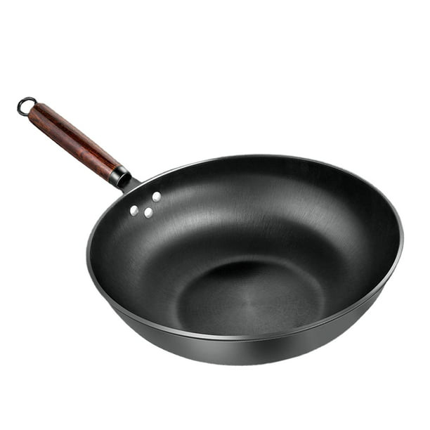  Woks y sartén, wok antiadherente de acero, cubo negro híbrido  inoxidable antiadherente utensilios de cocina Wok con mango ayudante :  Hogar y Cocina