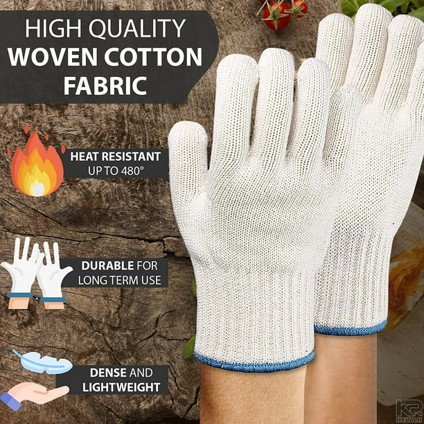 Guantes de algodón para horno, guantes de cocina resistentes al calor,  guantes de cocina para microondas, horno de cocina, guantes resistentes al