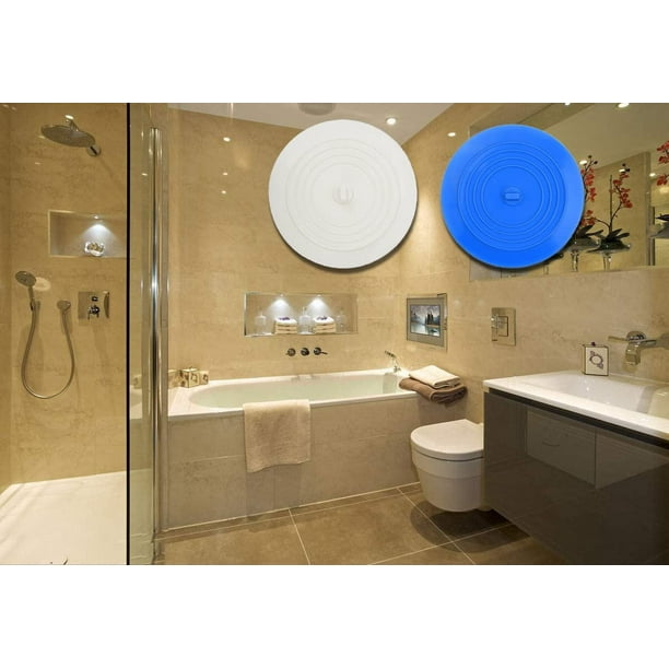 Tapón universal para tina, tapón de silicona para drenaje de bañera, tapón  de bañera para cocina y baño (blanco) (blanco, 2)