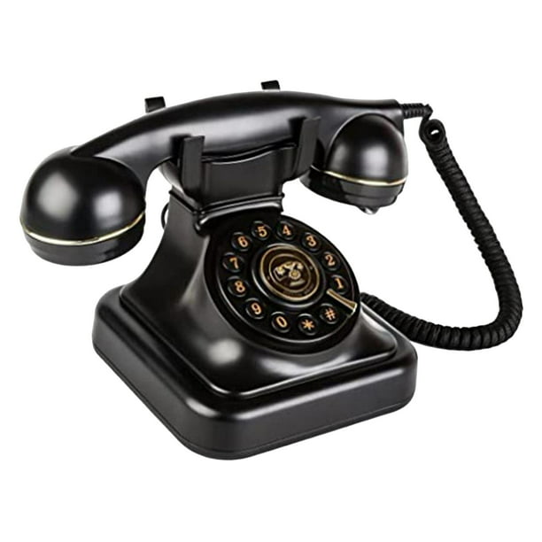 Retro vintage teléfono de escritorio con cable teléfono fijo antiguo bronce  antiguo botón grande dial teléfono para la oficina en casa hotel