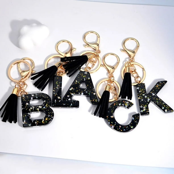 Llavero negro con cadena de cuatro eslabones, accesorio colgante hecho a  mano, objeto pequeño, 20 unids/bolsa - AliExpress