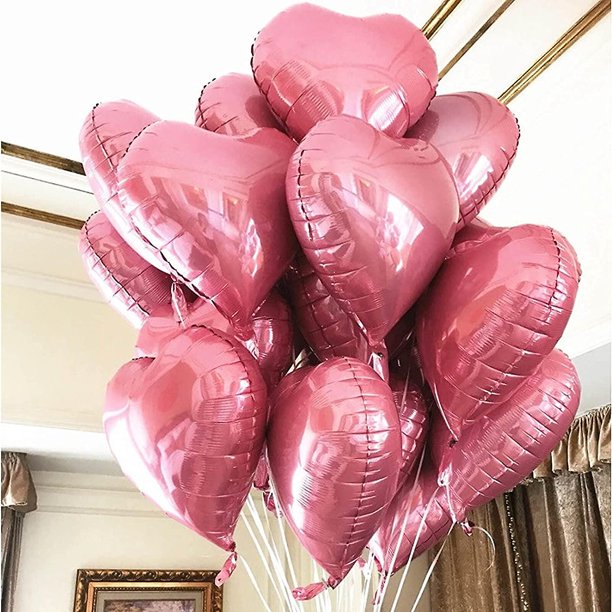 Globos de San Valentín con forma de corazón, globos de aluminio, globos de  papel de amor, globos de papel de amor, globos de Mylar para el día de San