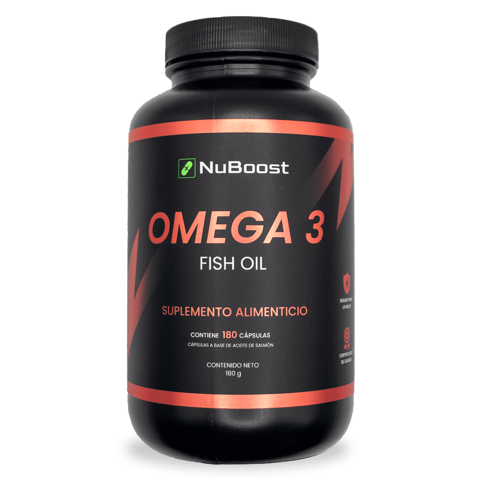 Omega 3 con EPA y DHA Aceite de Salmon, Fish Oil 180 cápsulas Nuboost