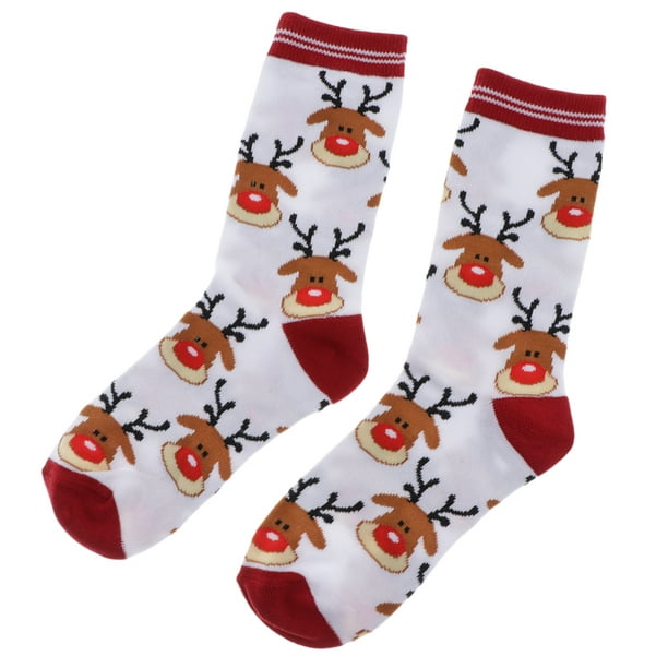 Calcetines térmicos con estampado navideño para hombre y mujer, calcetín  con pinzas, divertido, de Papá Noel, Elk, muñeco de nieve, forro polar de  imitación, antideslizante