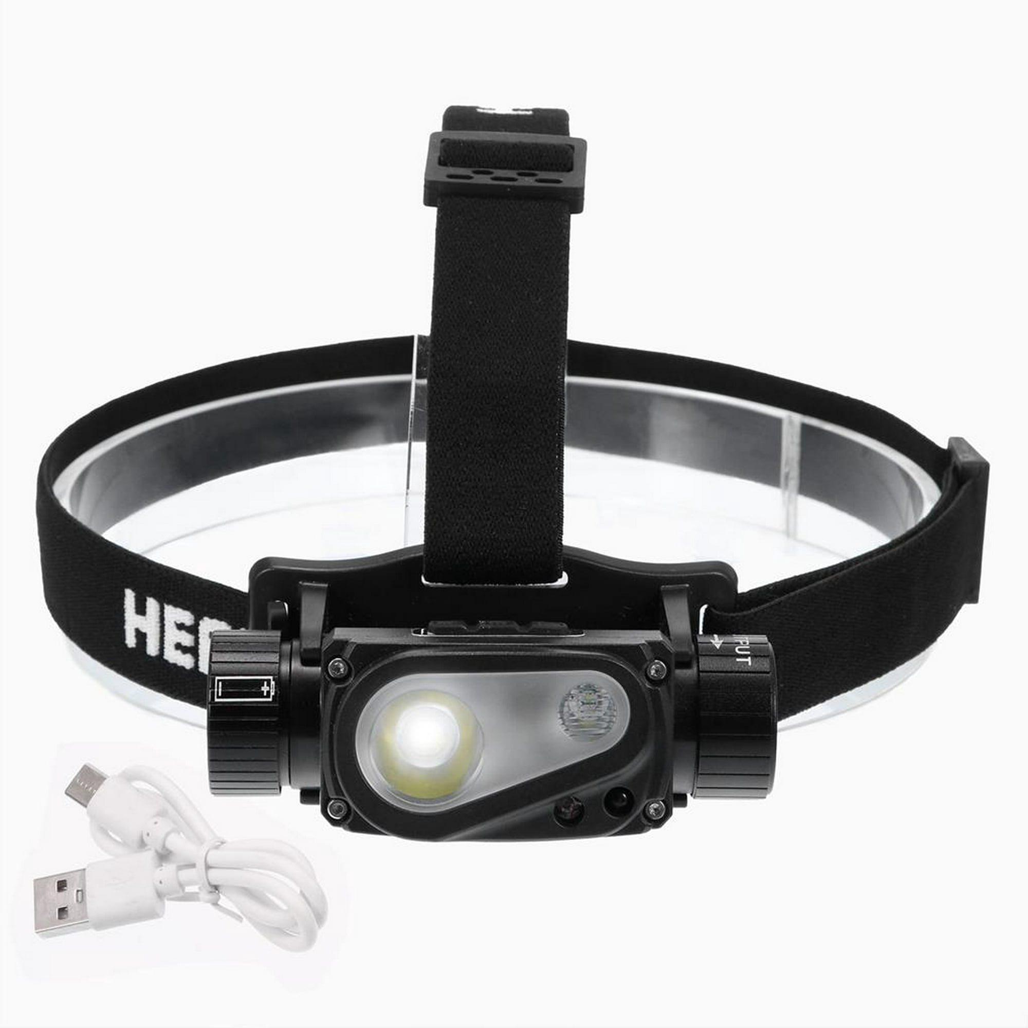 Linterna frontal LED prueba de agua Linterna de cabeza de movimiento  Iluminación brilnte Recargable para caminar Senderismo Ciclismo Baoblaze  Lámparas de cabeza
