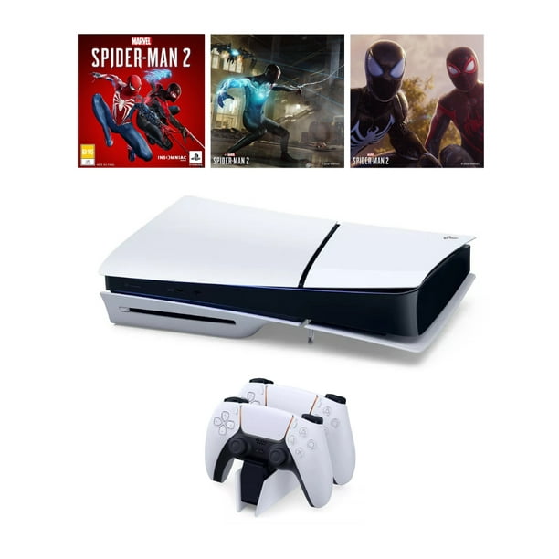 Consola de Videojuegos Sony PlayStation 5 SLIM, con SPIDERMAN 2, 2  Controles Dualsense Blancos; 1TB, Edición Standard Sony Blanco