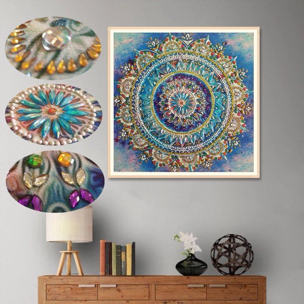 Cuadro de Mandala con diamantes de imitación para decoración del hogar,  bordado de diamantes de imitación con forma especial, decoración del hogar  (11