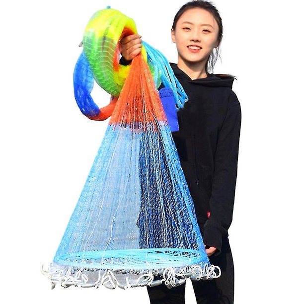 Hand Cast Fishing Net with Large Flying Disc High Strength Throw Net for  Fishing