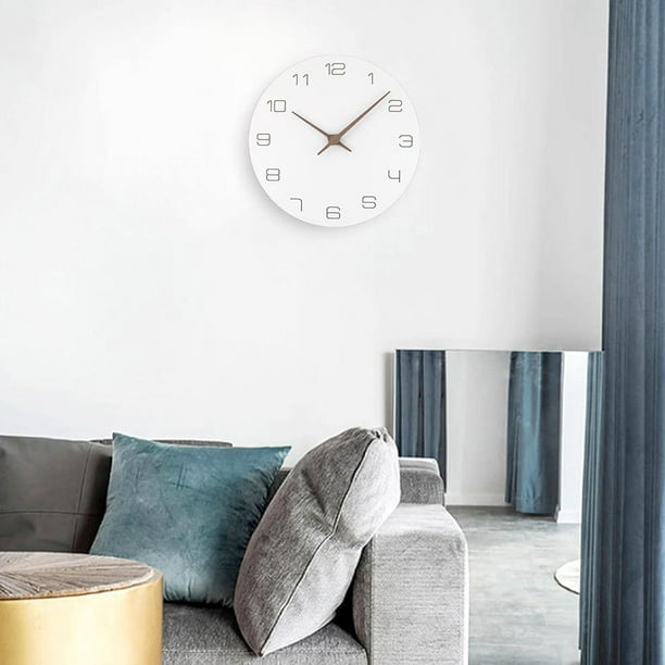 Reloj de pared para decoración de sala de estar, reloj de pared silencioso  sin tictac, moderno, funciona con pilas, para dormitorio y oficina, cocina