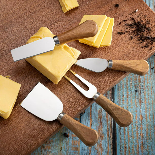 Cuchillo para cortar quesos blandos, de acero inoxidable de una pieza.