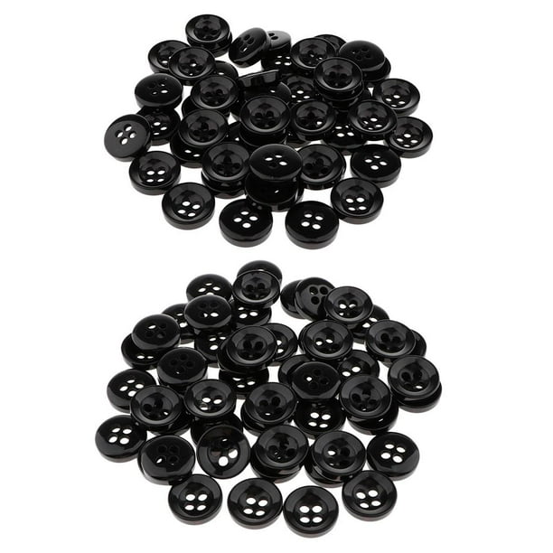 50 piezas, botones negros de 2 agujeros, botones de , patrón de