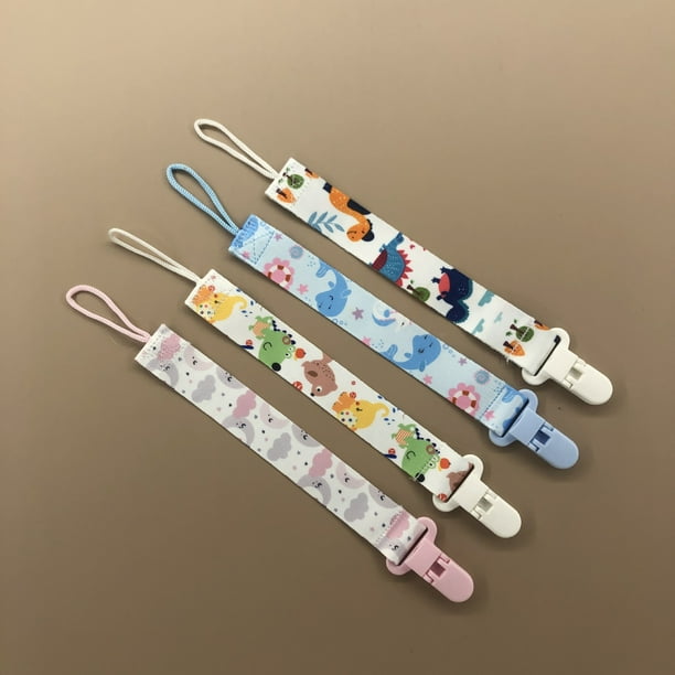  ccHuDE 2 clips trenzados para chupetes de bebé, clips unisex  para chupete más suaves, correas con cuerda tejida, color morado y rosa  intenso : Bebés