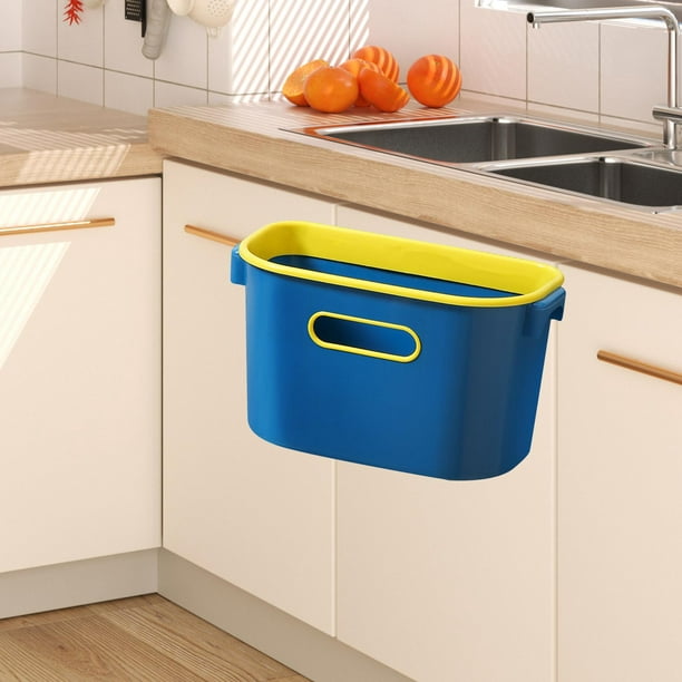Cubo de basura de cocina, cubo de basura plegable portátil para el baño,  gabinete de cocina, puerta, basurero de almacenamiento de cocina, 2 colores