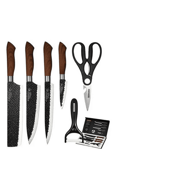Cuchillos profesionales, juego de cuchillos de chef de 9 piezas de acero  inoxidable prémium en estuche : Hogar y Cocina 