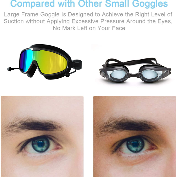 Gafas de natación, gafas de natación profesionales antiniebla, protección  UV, sin fugas, para adultos, hombres, mujeres y niños