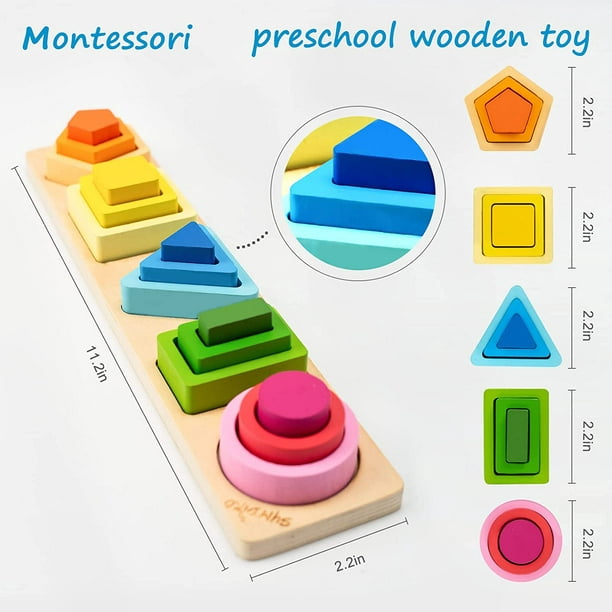 Juguetes Montessori de madera para niños de 1 año, 5