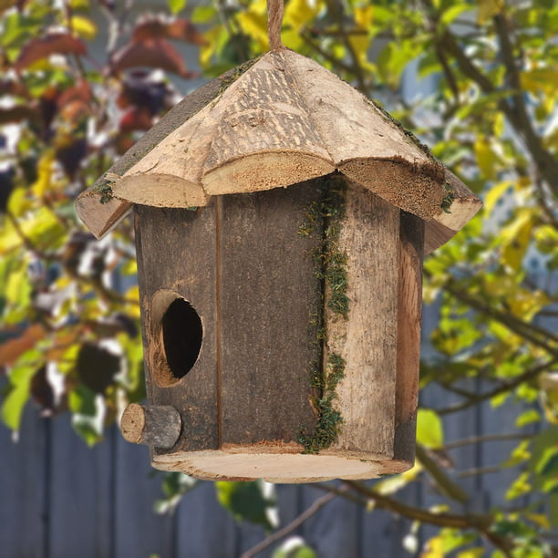 Pajarera de exterior Decoración natural artesanal angustiado para pájaros Mini de Casa Sunnimix casas de aves | Walmart en línea