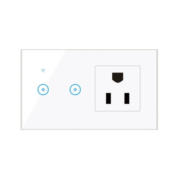 interruptor nextep smart de luz pared tctil doble control wi-fi