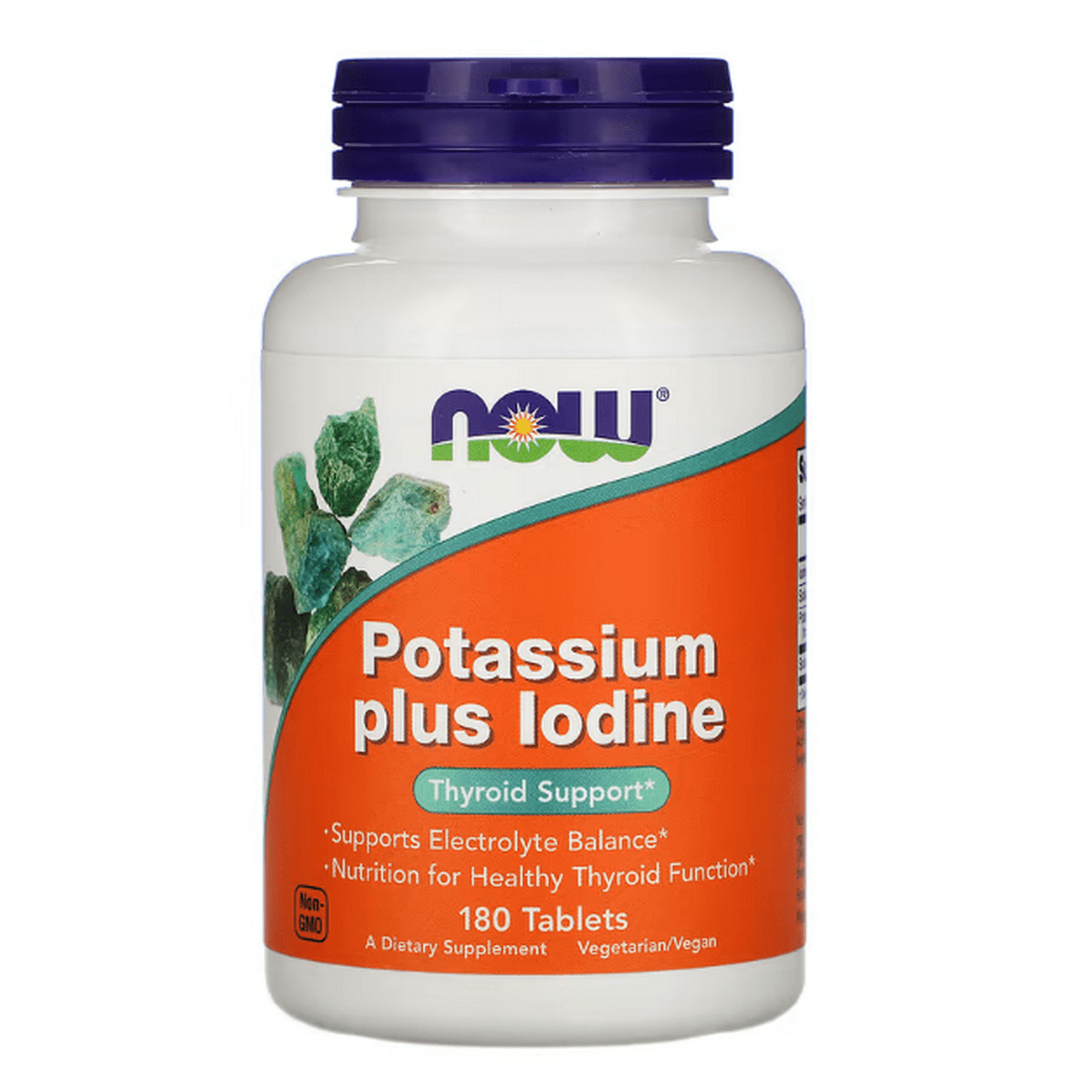 Yoduro de potasio now potassium plus iodine 180 tabletas now potassium plus iodine