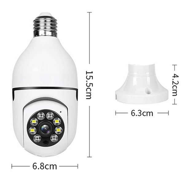 1pc Cámara De Seguridad Con Bombilla LED Con Conector E27, Cámara De  Seguridad Para El Hogar Con WiFi, Cámara De Vigilancia Panorámica De 360  Grados C