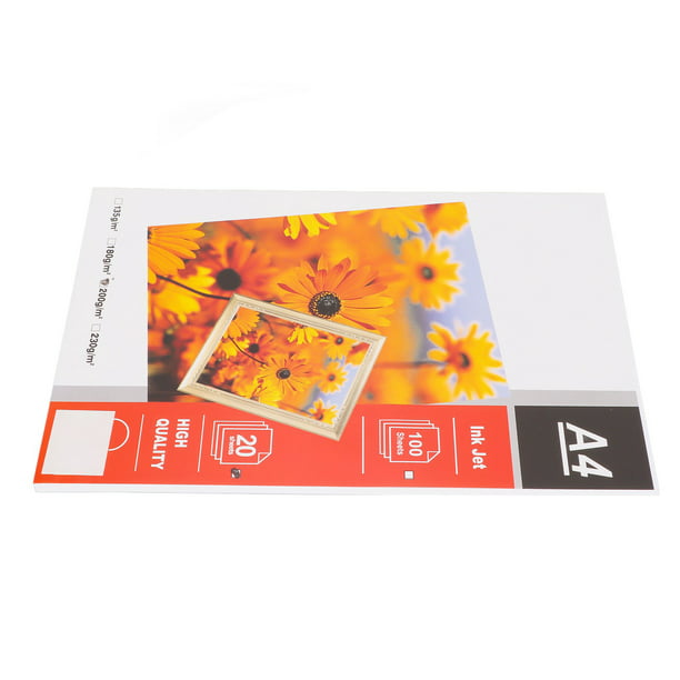Papel fotográfico brillante 4R de 100 hojas, 200 gsm para impresora de  inyección de tinta a color Abanopi Papel fotográfico