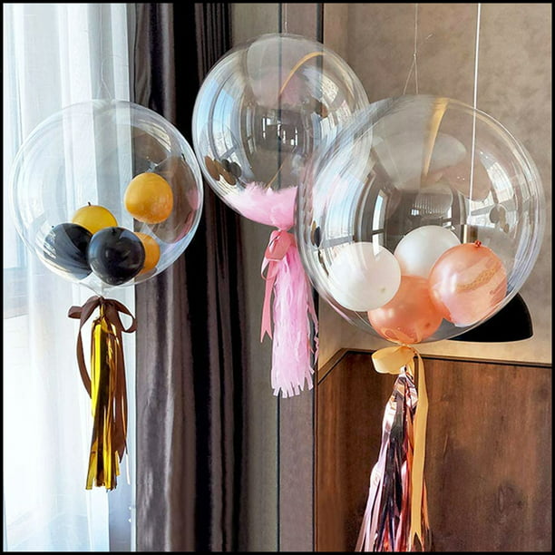 Globos transparentes de 12 pulgadas para fiestas, globos transparentes de  látex para helio, paquete de 50