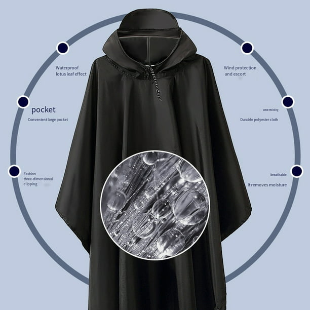 Chubasquero impermeable para hombre y mujer, poncho impermeable con rayas  reflectantes yeacher Guardapolvo