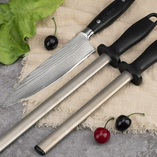 Afilador de cuchillos de cocina con varilla de acero para