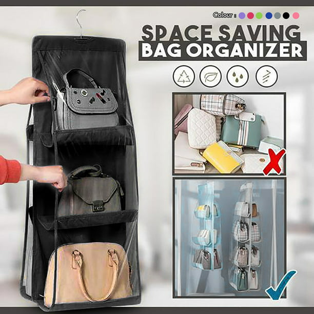 Organizador colgante de armario con bolsillos transparentes estantería de  pared bolsas Ehuebsd de almacenamiento organizador colgante de espacio para  armario