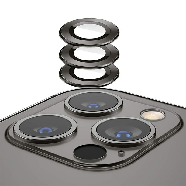 AMOVO Paquete de 2 protectores de lente de cámara compatibles con iPhone 12  Pro Max [vidrio templado] [antiarañazos] [dureza 9H] Película de vidrio