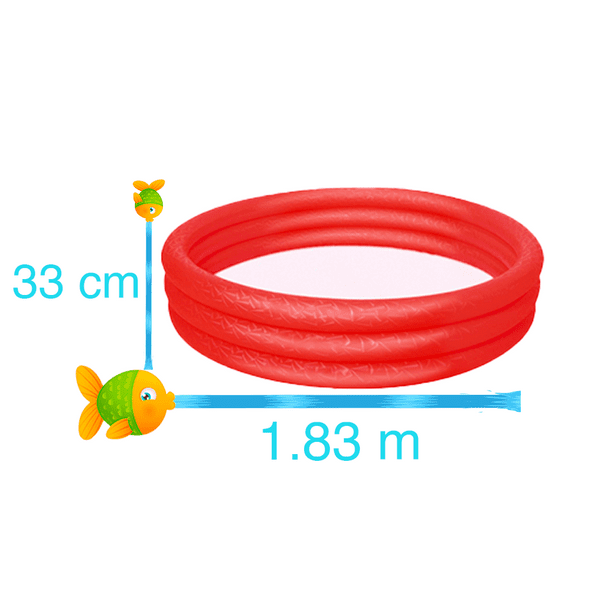 Alberca Inflable Infantil 3 Aros Plástico PVC 183 cm Diámetro Bestway  Plástico Vinil Rojo | Bodega Aurrera en línea
