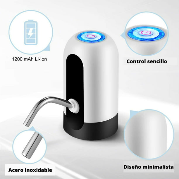  Bomba de agua para botella de 5 galones, dispensador eléctrico  de agua de 5 galones, bomba de botella de agua potable con carga USB  universal (plateado) : Herramientas y Mejoras del Hogar