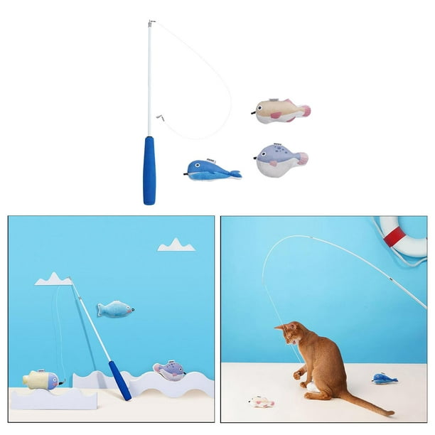 Juguetes interactivos de pesca de juguete para gatos, varita de juguete  para gatos de entrenamiento, Zulema teaser de entrenamiento de gatos