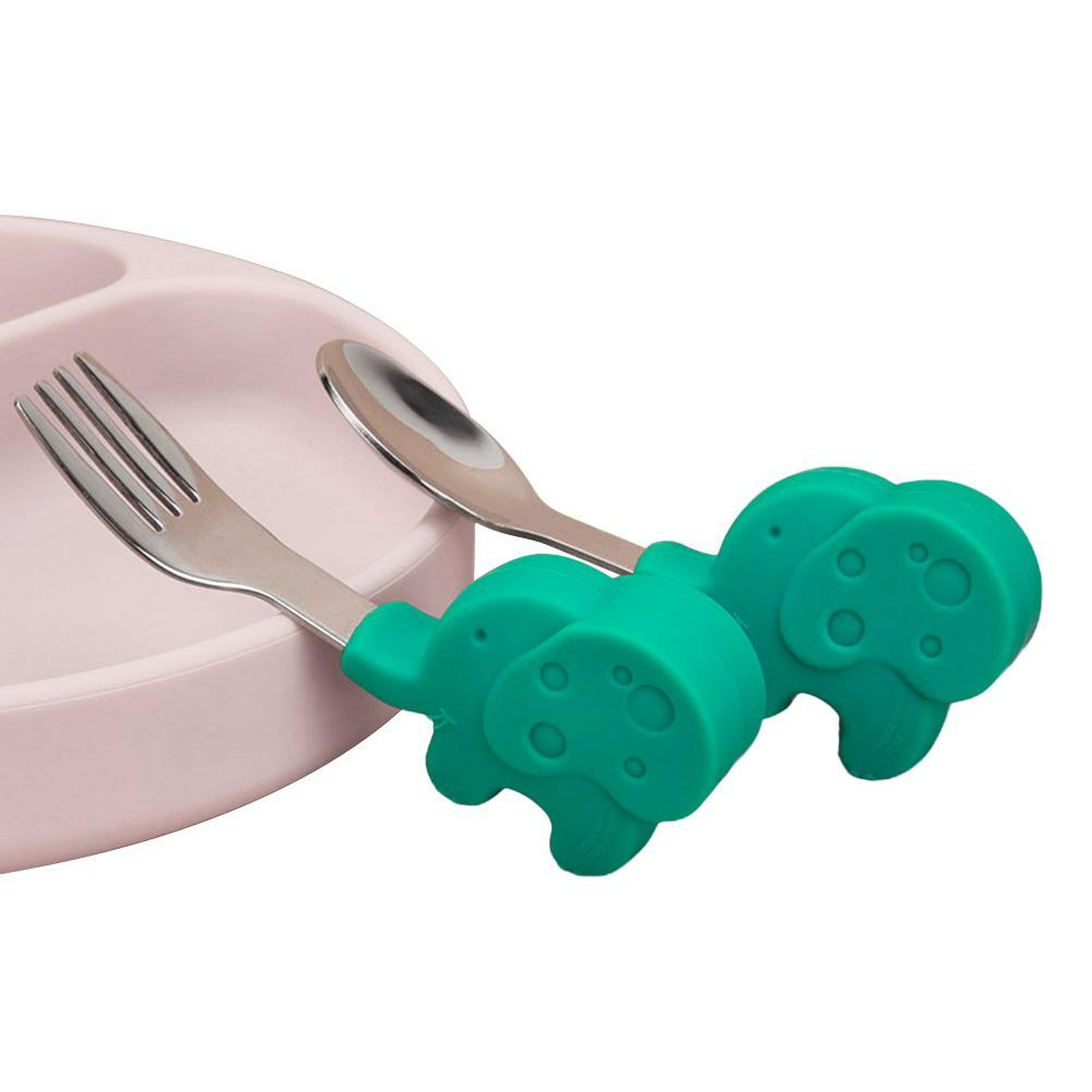 Moonkie Juego de 4 cucharas de silicona para bebé, cucharas de punta suave  para la primera etapa de alimentación infantil, flexibles, a prueba de