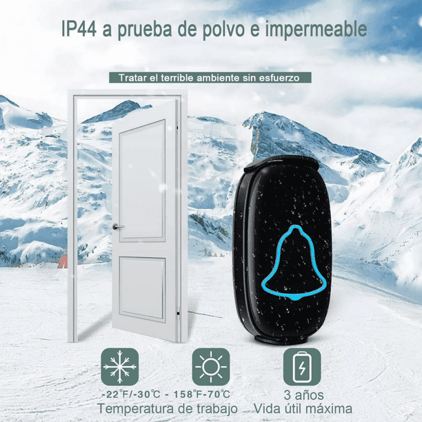 Timbre Inalámbrico Belug Impermeable Con Transmisor Y Receptor Blanco