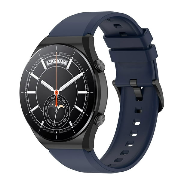  iPartsonline Correa de reloj de silicona compatible con Xiaomi  Watch S1 Active/S1/Mi Watch, Correa de repuesto de reloj transpirable de  0.866 in para negro y azul : Celulares y Accesorios