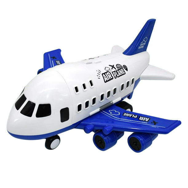 Juego de 6 vehículos en avión de s de avión grande, juguete para , juguetes  de de policía azules _6 perfke Inercia de pista de simulación